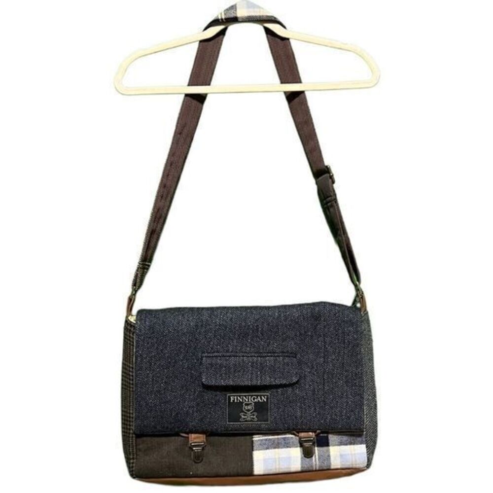 Finnigan Sew Much Style Messenger Crossbody Bag Gray‎ Blue Brown One Size